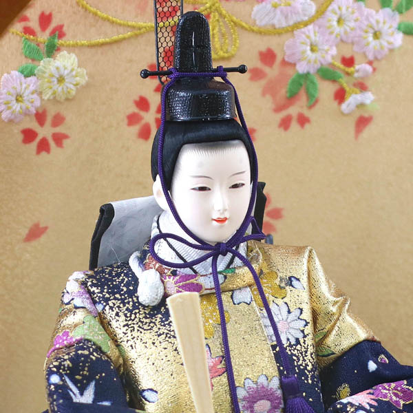 雛人形 平安道翠 まどか 芥子親王 三人官女 五人飾り 円形 丸型 アクリルケース飾り 詳細画像