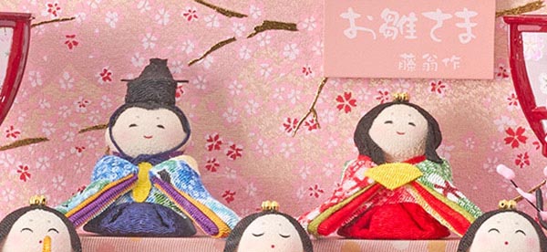 藤翁　 雛人形　手作りちりめん細工 舞あそび 白 わらべ 十人 手鏡型ケース 円形 丸型 アクリルケース飾り　詳細画像