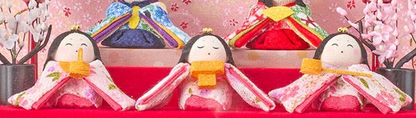 藤翁　 雛人形　手作りちりめん細工 舞あそび 白 わらべ 十人 手鏡型ケース 円形 丸型 アクリルケース飾り　詳細画像