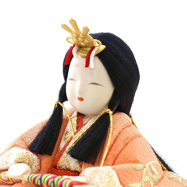 雛人形 一秀 さくらさくら 親王飾り 円形丸型 市松柄 三日月飾り台 詳細画像