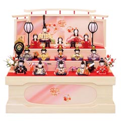 十五人飾り 平安雛 15号 三段収納飾り