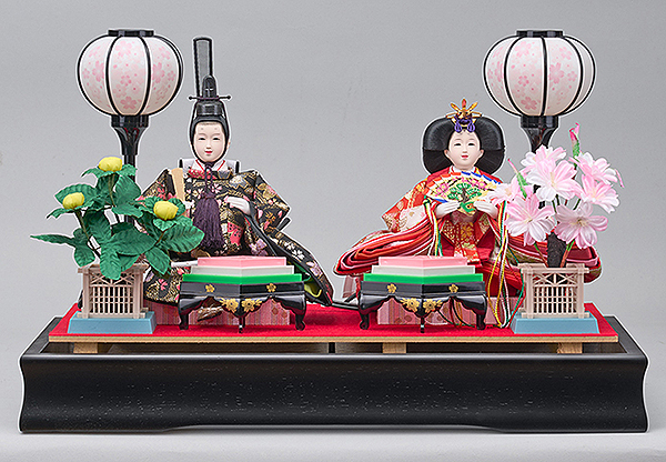 藤翁　 雛人形　紗季 小三五親王飾り 黒消し ガラスケース　詳細画像