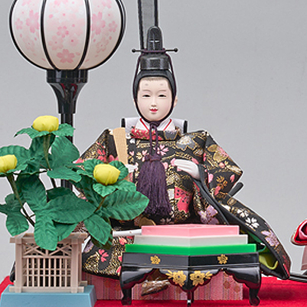 藤翁　 雛人形　紗季 小三五親王飾り 黒消し ガラスケース　詳細画像