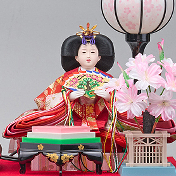 藤翁　 雛人形　紗季 小三五親王飾り 黒消し ガラスケース　詳細画像