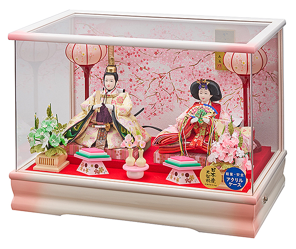 藤翁　 雛人形　菜摘 小三五親王 彩色塗 アクリルケース飾り　詳細画像