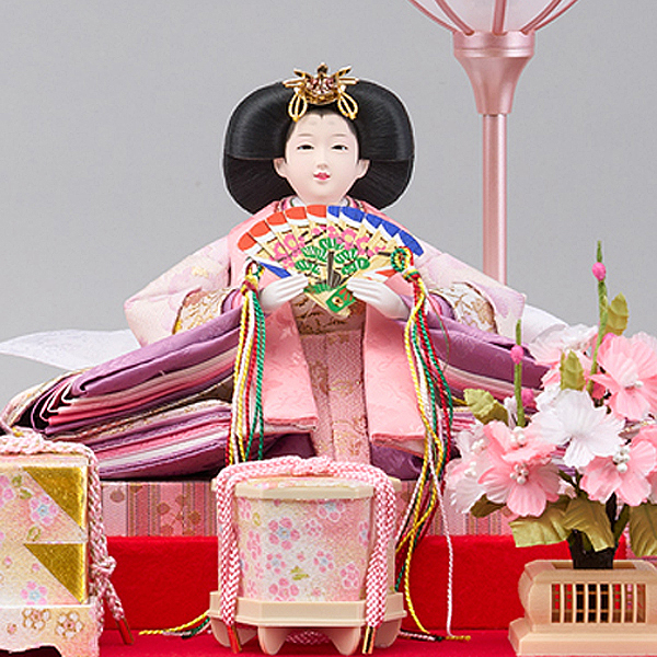 雛人形 藤翁 羽衣 三五親王桃 栓欅 刺繍バック アクリルケース飾り 詳細画像 藤翁 雛人形 羽衣 三五親王桃 栓欅 刺繍バック アクリルケース飾り 詳細画像