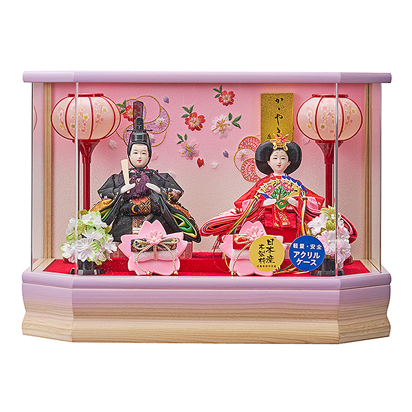 彩乃 豆親王 紫 六角Ｗオークボカシ 刺繍バック アクリルケース飾り 【H5-8】