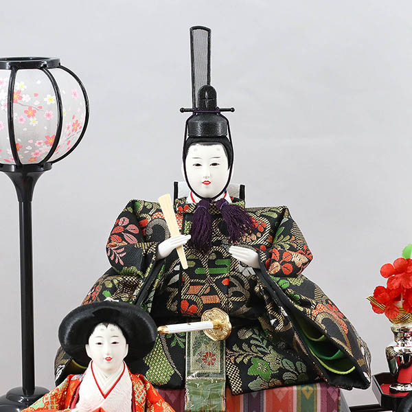 藤翁　 雛人形　綾菜 三五親王 芥子官女 五人飾り ガラスケース飾り オルゴール付き　詳細画像