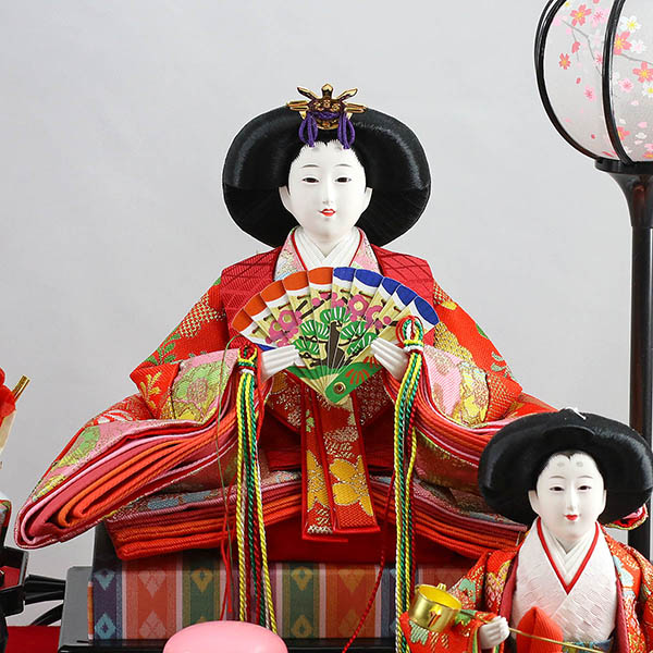 藤翁　 雛人形　綾菜 三五親王 芥子官女 五人飾り ガラスケース飾り オルゴール付き　詳細画像