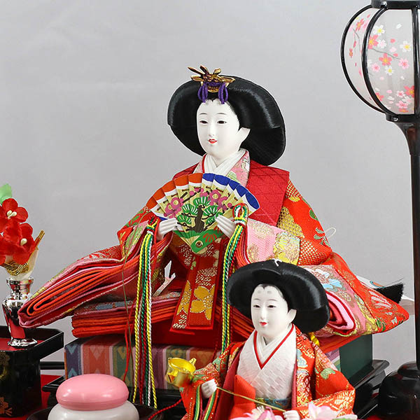 藤翁　 雛人形　綾菜 三五親王 芥子官女 五人飾り ガラスケース飾り オルゴール付き　詳細画像