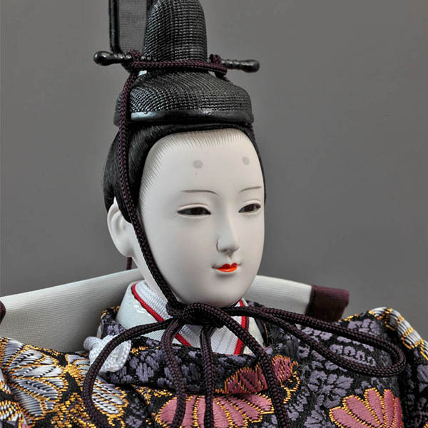 雛人形 久月 久月 衣裳着 収納三段飾り 引き出し式収納箱 皇雅雛 西陣織 三五親王 芥子官女 五人揃い 詳細画像