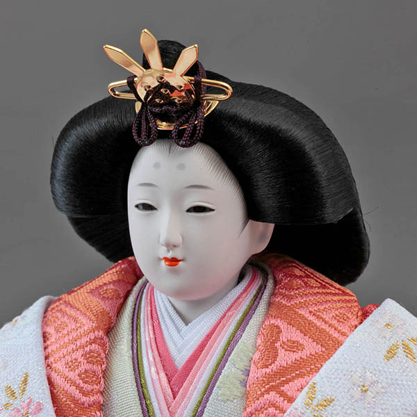 雛人形 久月 久月 衣裳着 収納三段飾り 引き出し式収納箱 皇雅雛 西陣織 三五親王 芥子官女 五人揃い 詳細画像