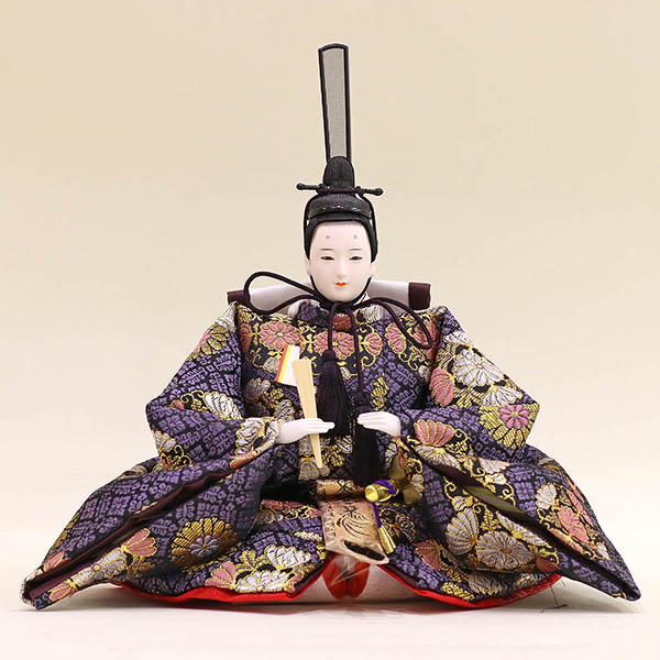 雛人形 久月 久月 衣裳着 収納三段飾り 引き出し式収納箱 皇雅雛 西陣織 三五親王 芥子官女 五人揃い 詳細画像