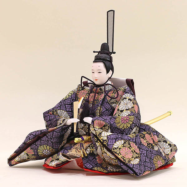 雛人形 久月 久月 衣裳着 収納三段飾り 引き出し式収納箱 皇雅雛 西陣織 三五親王 芥子官女 五人揃い 詳細画像