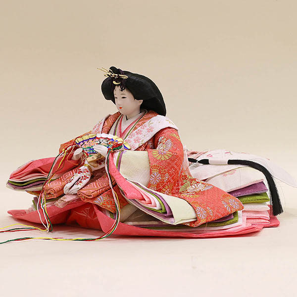 雛人形 久月 久月 衣裳着 収納三段飾り 引き出し式収納箱 皇雅雛 西陣織 三五親王 芥子官女 五人揃い 詳細画像