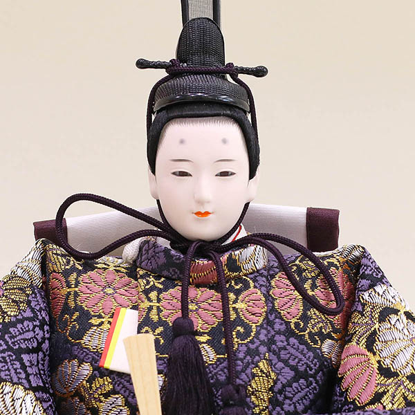 雛人形 久月 久月 衣裳着 収納三段飾り 引き出し式収納箱 皇雅雛 西陣織 三五親王 芥子官女 五人揃い 詳細画像