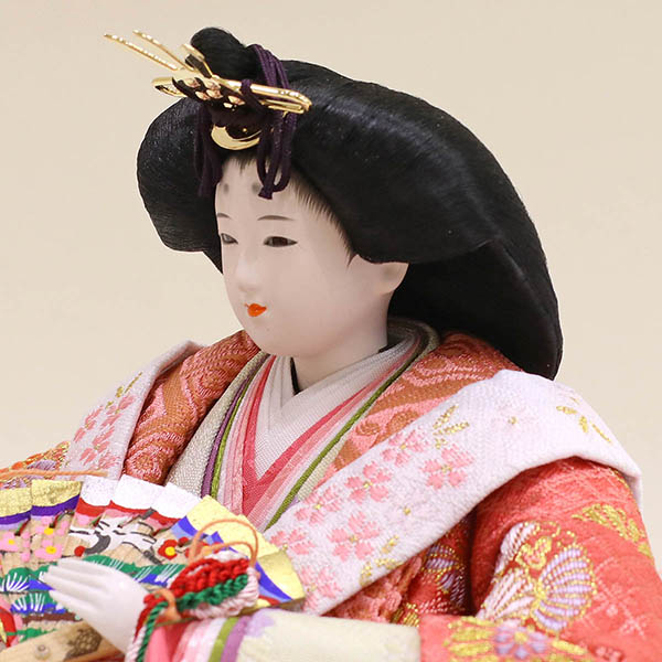 雛人形 久月 久月 衣裳着 収納三段飾り 引き出し式収納箱 皇雅雛 西陣織 三五親王 芥子官女 五人揃い 詳細画像