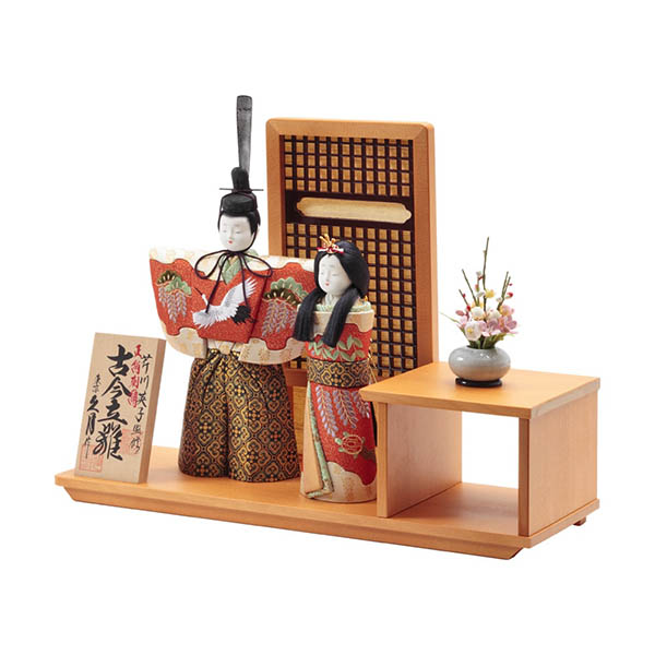 久月　 雛人形　久月作 芹川英子監修 古今立雛 木目込 白木 木目 立雛飾り 正絹刺繍　詳細画像