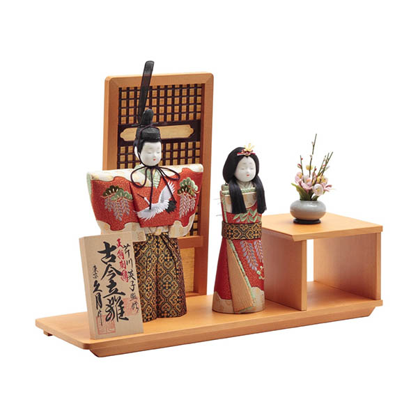 久月　 雛人形　久月作 芹川英子監修 古今立雛 木目込 白木 木目 立雛飾り 正絹刺繍　詳細画像