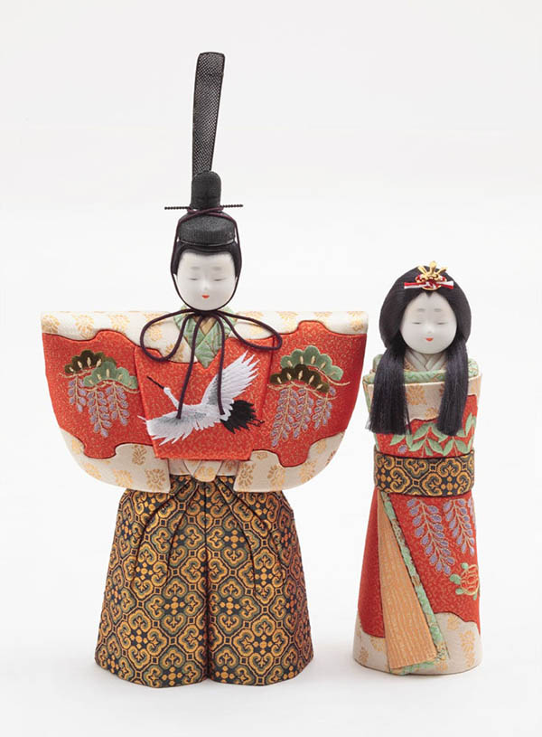 久月　 雛人形　久月作 芹川英子監修 古今立雛 木目込 白木 木目 立雛飾り 正絹刺繍　詳細画像