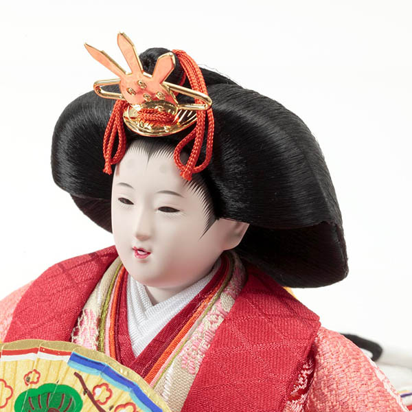 久月　 雛人形　久月 衣裳着ケース入り 親王飾り 小三五親王 黄櫨染 ガラスケース飾り　詳細画像