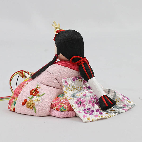 久月　 雛人形　久月作 ほのか 小春雛 薄紫色 親王飾り 高級木材使用 扇型屏風 飾り台　詳細画像
