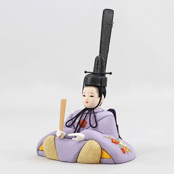 久月　 雛人形　久月作 ほのか 小春雛 薄紫色 親王飾り 高級木材使用 扇型屏風 飾り台　詳細画像