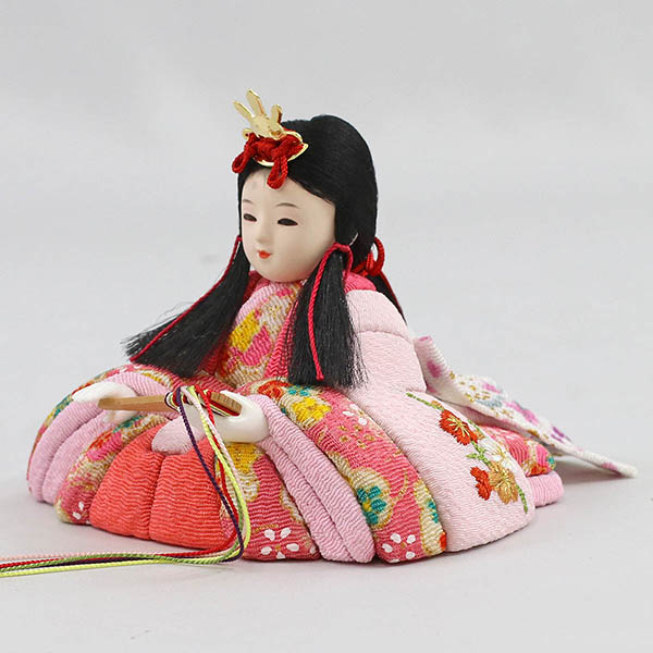 久月　 雛人形　久月作 ほのか 小春雛 薄紫色 親王飾り 高級木材使用 扇型屏風 飾り台　詳細画像