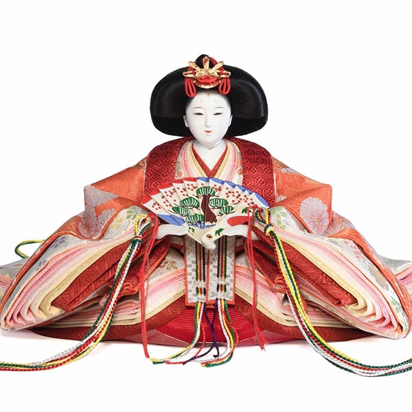 吉徳　 雛人形　小三五親王 柳十五人揃い 春窓雛 木製飾り台　詳細画像