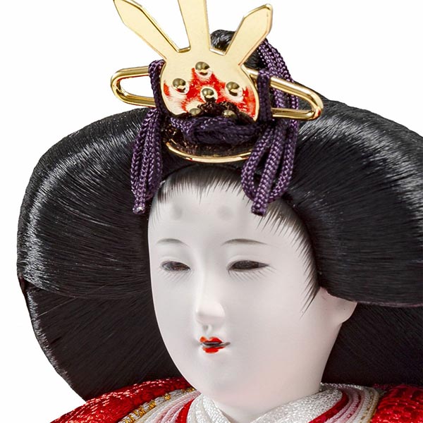 吉徳　 雛人形　正絹 黄櫨染 京十番親王 四寸 十五人揃い 江都みやび 御雛 緋毛氈　詳細画像