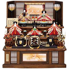 雛人形: 京十番親王 五寸官女 五人飾り 江都みやび 春窓雛 【422D60332】