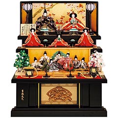 雛人形: 京八番親王 四寸官女 十二人飾り 能楽鶴亀雛 【862D60332】