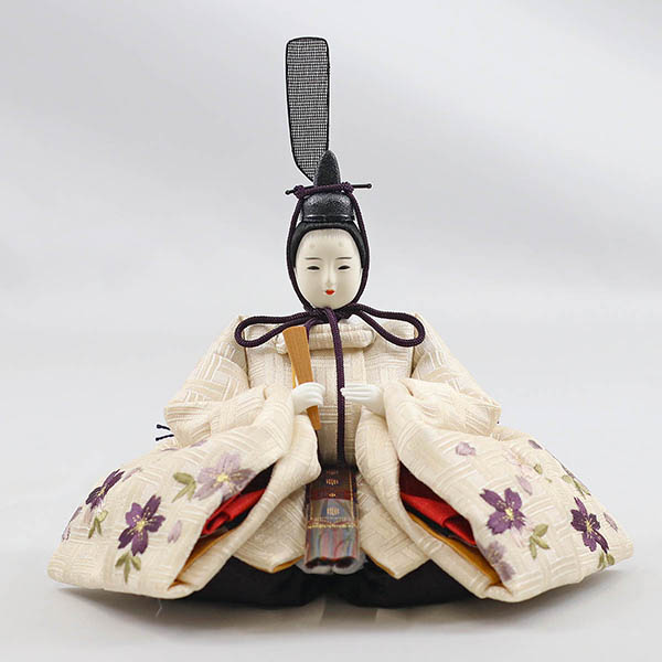 雛人形 柴田家千代 柴田家千代作 葵 算崩地紋 刺繍桜ちらし 白紫 柳親王 裾長衣装着 白色七宝文様屏風 桐製収納飾り 詳細画像 柴田家千代 雛人形 柴田家千代作 葵 算崩地紋 刺繍桜ちらし 白紫 柳親王 裾長衣装着 白色七宝文様屏風 桐製収納飾り 詳細画像