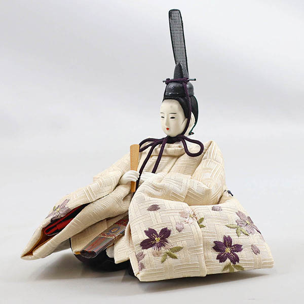 雛人形 柴田家千代 柴田家千代作 葵 算崩地紋 刺繍桜ちらし 白紫 柳親王 裾長衣装着 白色七宝文様屏風 桐製収納飾り 詳細画像 柴田家千代 雛人形 柴田家千代作 葵 算崩地紋 刺繍桜ちらし 白紫 柳親王 裾長衣装着 白色七宝文様屏風 桐製収納飾り 詳細画像