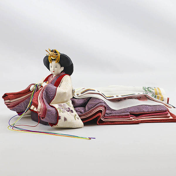 雛人形 柴田家千代 柴田家千代作 葵 算崩地紋 刺繍桜ちらし 白紫 柳親王 裾長衣装着 白色七宝文様屏風 桐製収納飾り 詳細画像 柴田家千代 雛人形 柴田家千代作 葵 算崩地紋 刺繍桜ちらし 白紫 柳親王 裾長衣装着 白色七宝文様屏風 桐製収納飾り 詳細画像