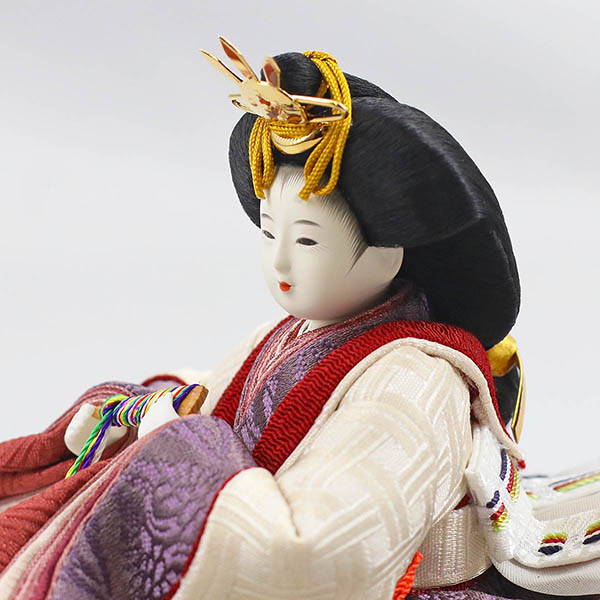 雛人形 柴田家千代 柴田家千代作 葵 算崩地紋 刺繍桜ちらし 白紫 柳親王 裾長衣装着 白色七宝文様屏風 桐製収納飾り 詳細画像 柴田家千代 雛人形 柴田家千代作 葵 算崩地紋 刺繍桜ちらし 白紫 柳親王 裾長衣装着 白色七宝文様屏風 桐製収納飾り 詳細画像