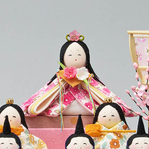 藤翁　 雛人形　てまり姫 十人飾り ホワイトオーク  アクリルケース飾り　詳細画像