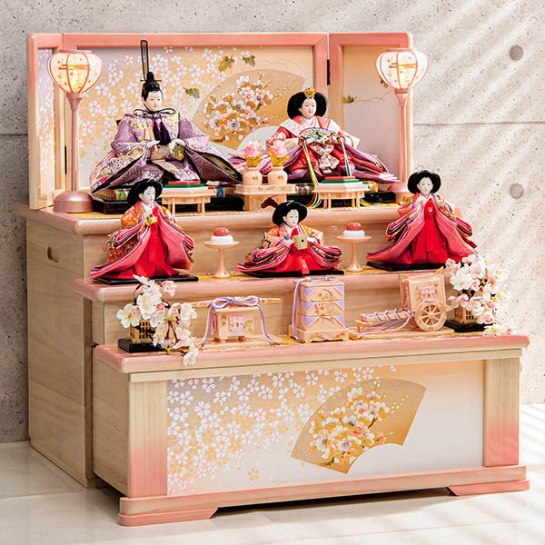 雛人形　親王飾りケース　三　五　５人　三五新王芥子官女 雛人形 親王飾りケース 三 五 5人 三五新王芥子官女 雛人形