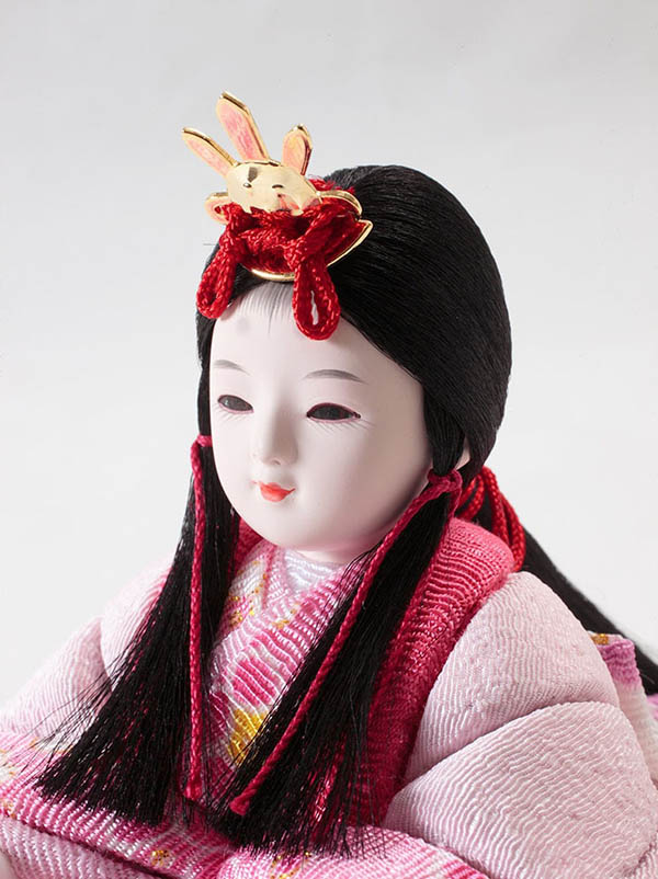 久月　 雛人形　久月作 ほのか 木目込み 新井久夫 小春雛 親王飾り 刺繍　詳細画像