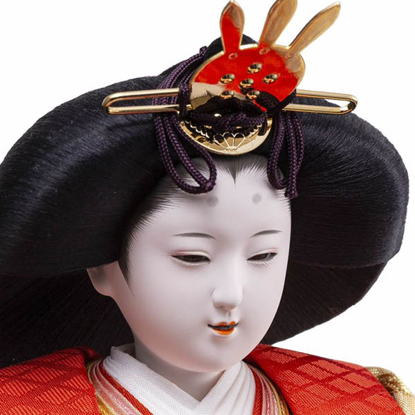 吉徳　 雛人形　小出松寿作 京六番親王 七寸 十五人揃い 御雛 緋毛氈　詳細画像