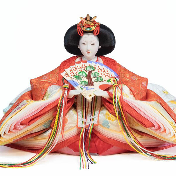 吉徳　 雛人形　小三五親王 白木調 木目 収納箱飾り 花ひいな　詳細画像