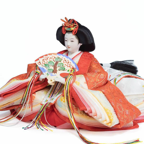 吉徳　 雛人形　小三五親王 白木調 木目 収納箱飾り 花ひいな　詳細画像