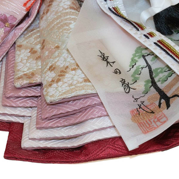 吉徳　 雛人形　柴田家千代作 かすみ桜刺繍 柳親王 御雛　詳細画像