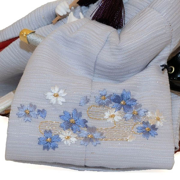 吉徳　 雛人形　柴田家千代作 かすみ桜刺繍 柳親王 御雛　詳細画像