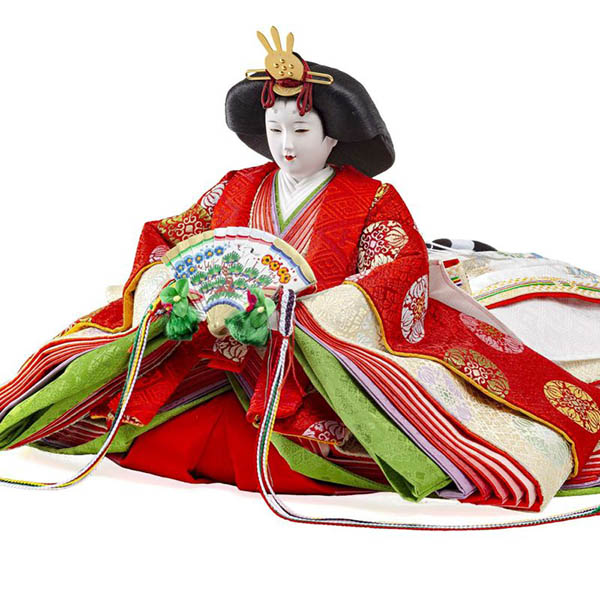 吉徳　 雛人形　小出松寿作 黄櫨染 京七番親王 七寸官女 五人飾り 御雛　詳細画像