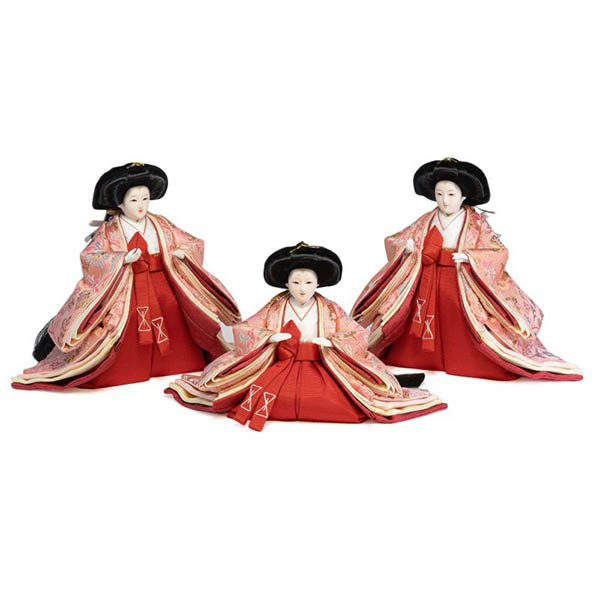 吉徳　 雛人形　芥子親王 柳官女 五人 収納箱飾り 花ひいな　詳細画像