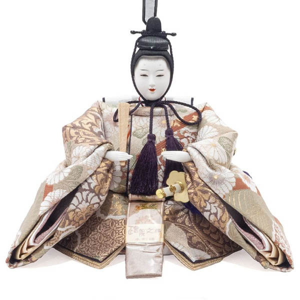 吉徳　 雛人形　小三五親王 柳官女 五人 白木調 木目 収納箱飾り 春窓雛　詳細画像