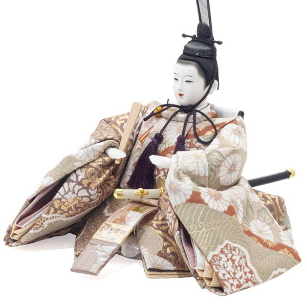 吉徳　 雛人形　小三五親王 柳官女 五人 白木調 木目 収納箱飾り 春窓雛　詳細画像