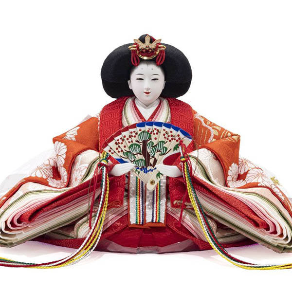 吉徳　 雛人形　小三五親王 柳官女 五人 白木調 木目 収納箱飾り 春窓雛　詳細画像