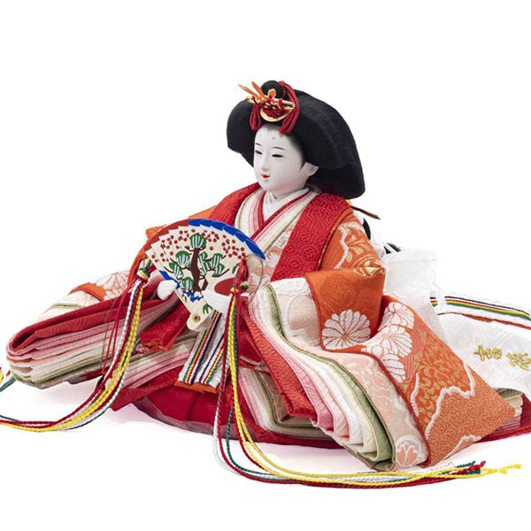 吉徳　 雛人形　小三五親王 柳官女 五人 白木調 木目 収納箱飾り 春窓雛　詳細画像